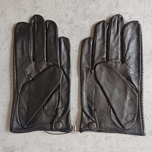 Short Perforated Leather Gloves for Men
