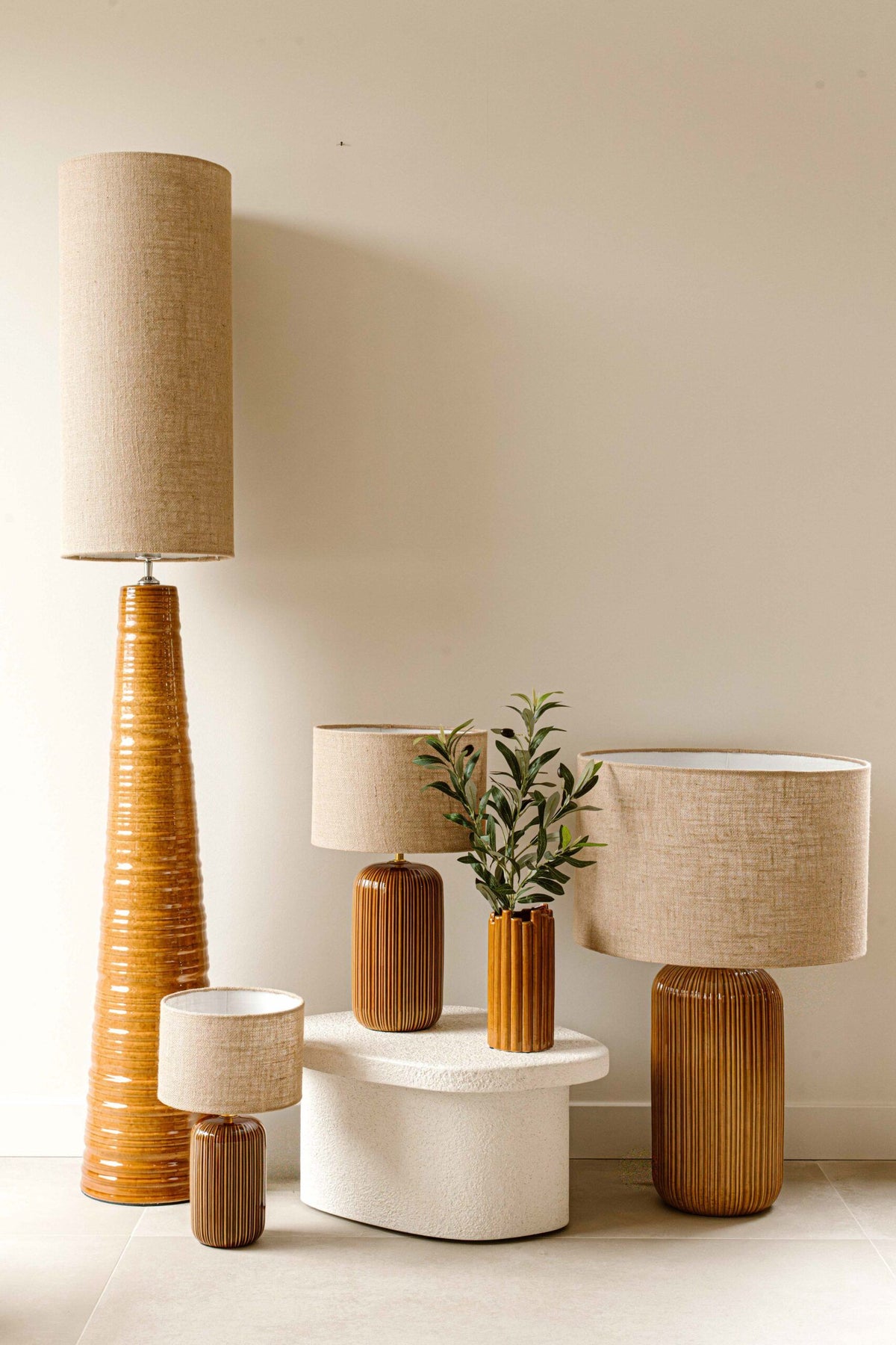 Indore Home - Verona - S - Table Lamp - Brown