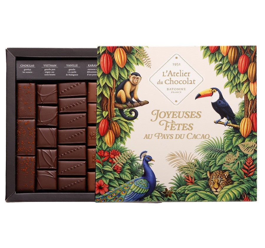 Scatola di Cioccolato Fondente e Al Latte Ilbarritz · Buone Feste