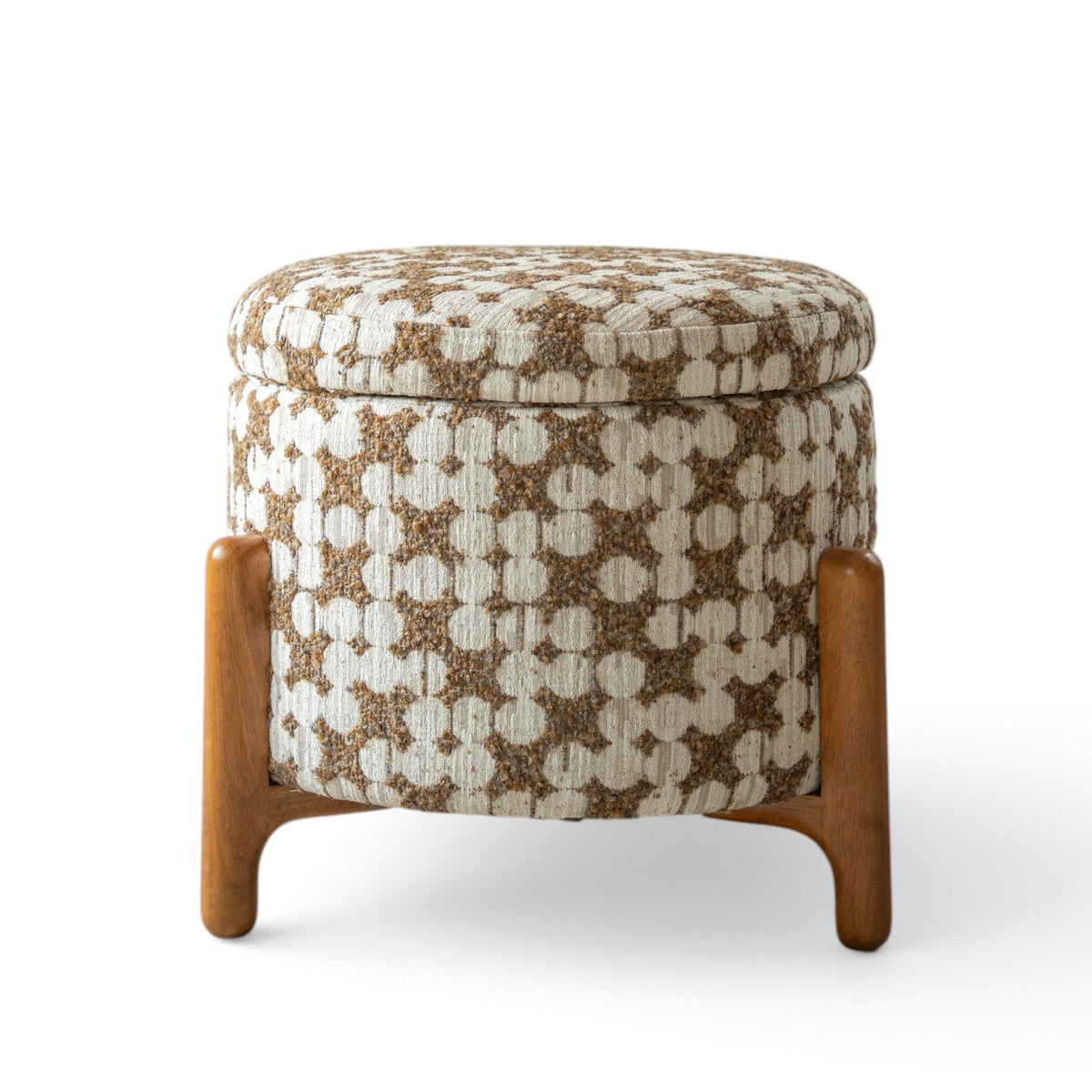 Indore Home - Tess - Pouf - Ottoman - Brown - Beige