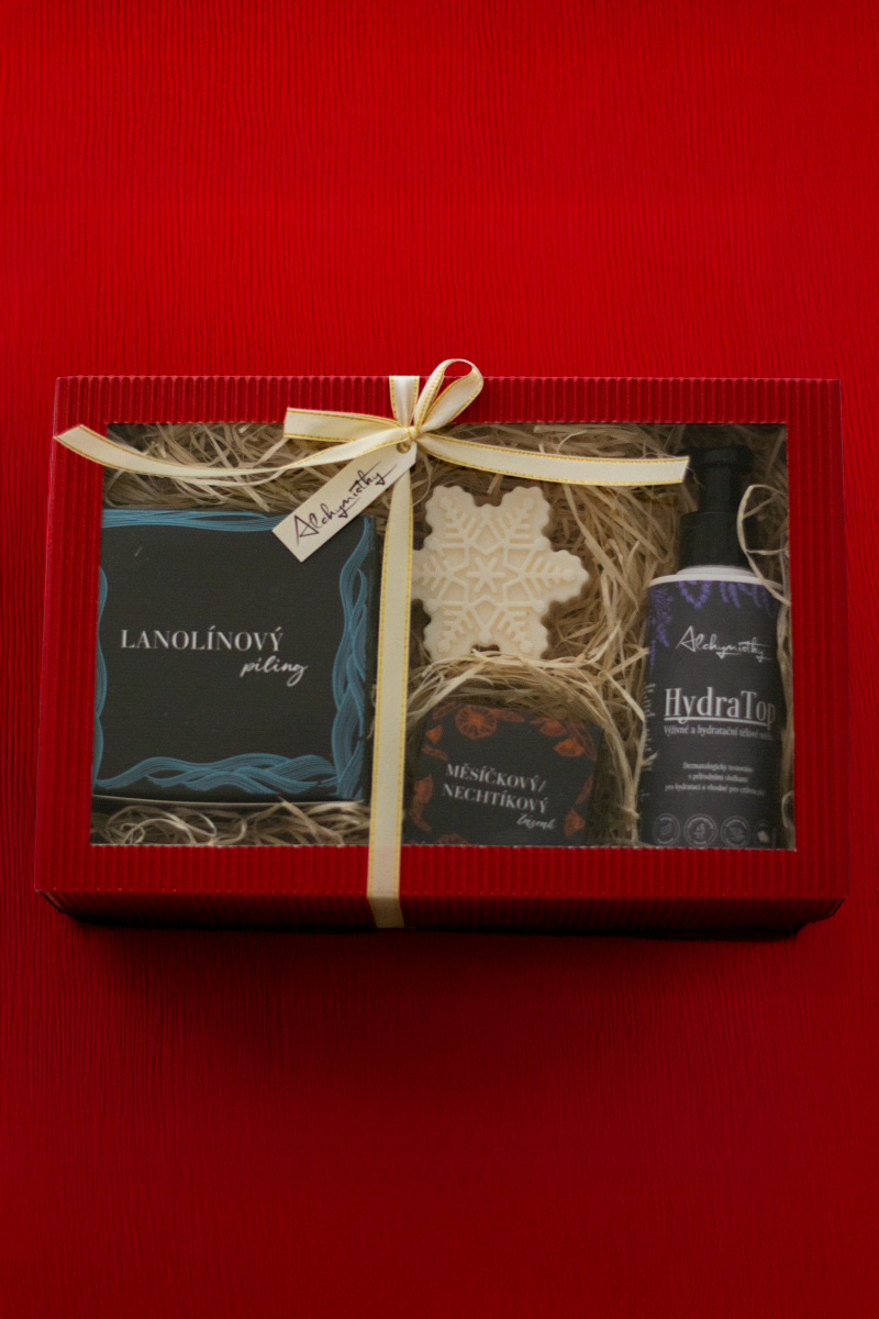 Gift set for body care with lanolin