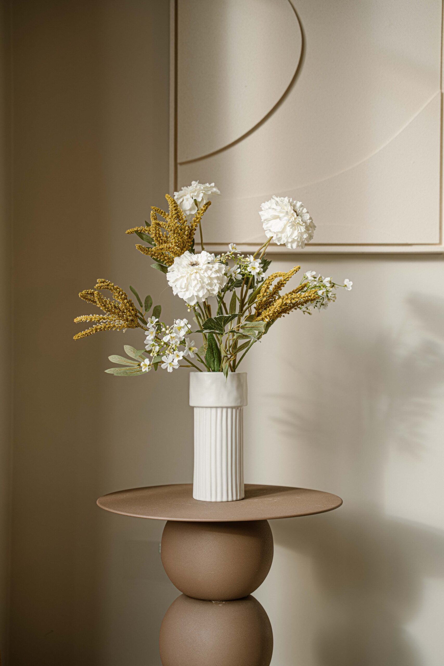 Gift Silk Bouquet - White-Yellow