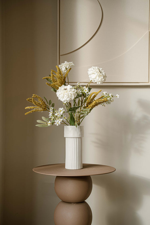 Gift Silk Bouquet - White-Yellow