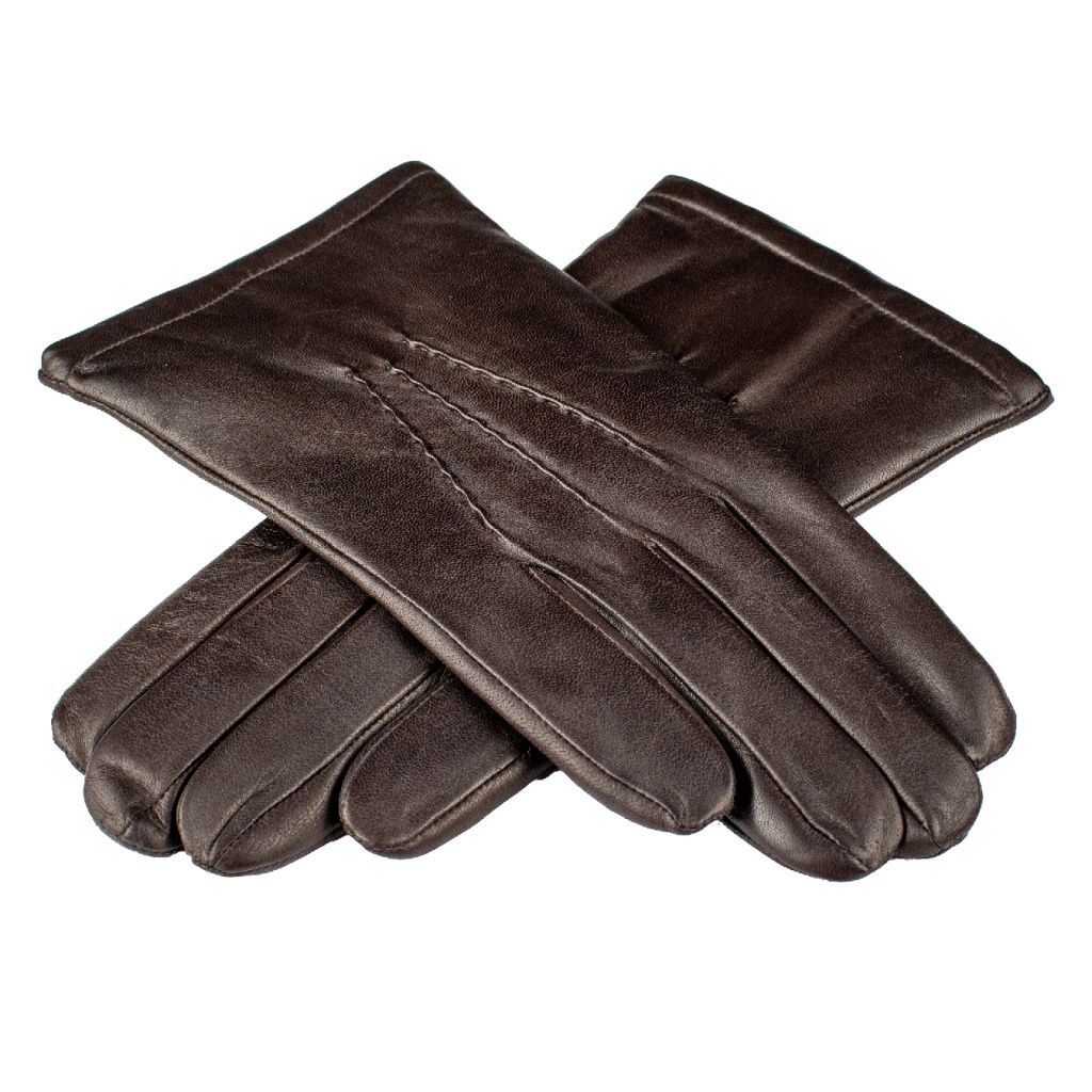 Men's Leather Gloves with Classic Hand Embroidery