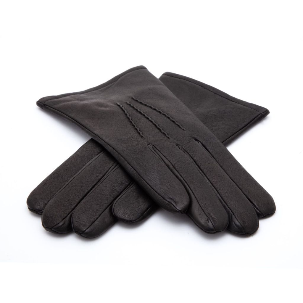 Men's Leather Gloves with Classic Hand Embroidery