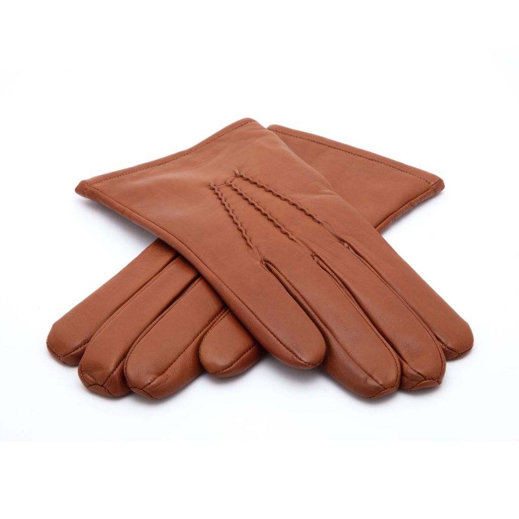 Men's Leather Gloves with Classic Hand Embroidery