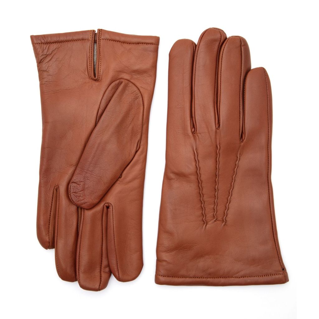 Men's Leather Gloves with Classic Hand Embroidery