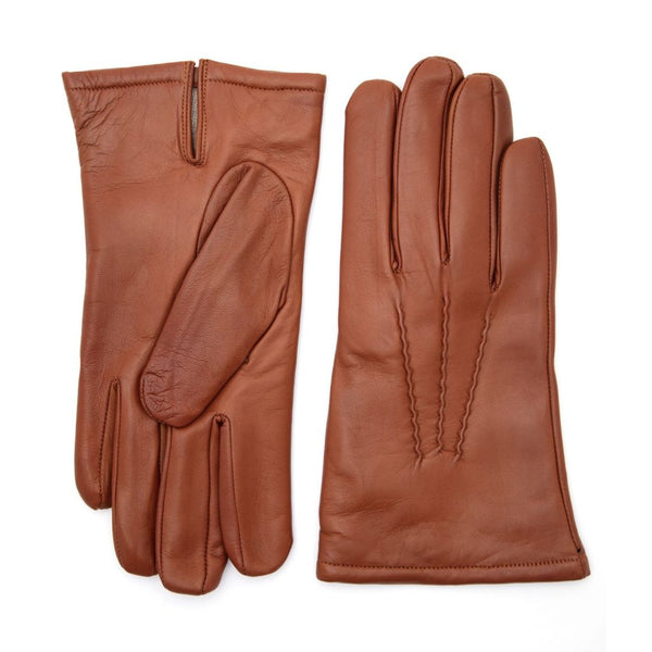 Men's Leather Gloves with Classic Hand Embroidery