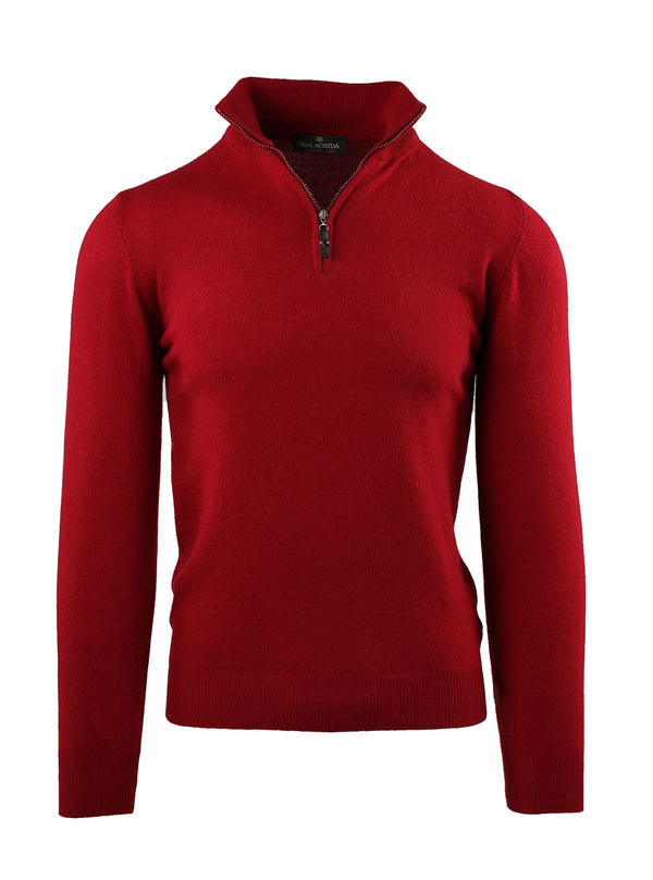 SERAFINO ZIP IN CACHEMIRE BLEND CON TOPPE DI ALCANTARA