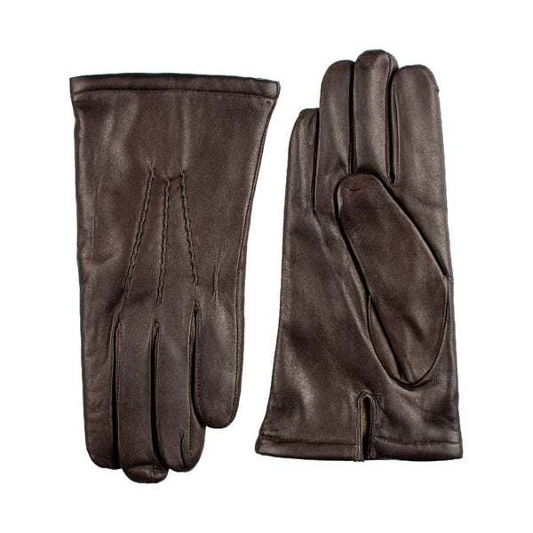 Men's Leather Gloves with Classic Hand Embroidery