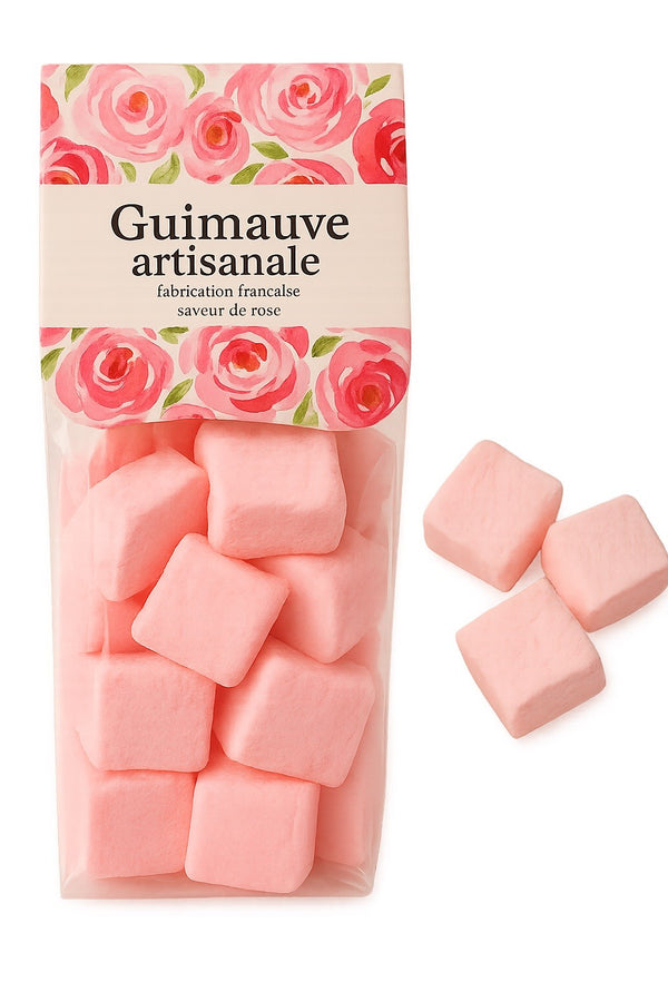Artisanal marshmallow with rose flavor