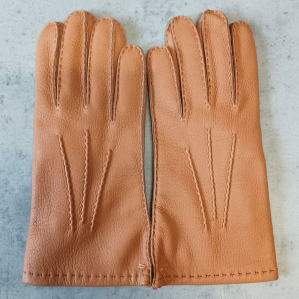 Men's Leather Gloves Made from American Deer with Embroidery