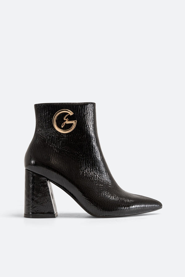 Harvey Black Patent Ankle Boot
