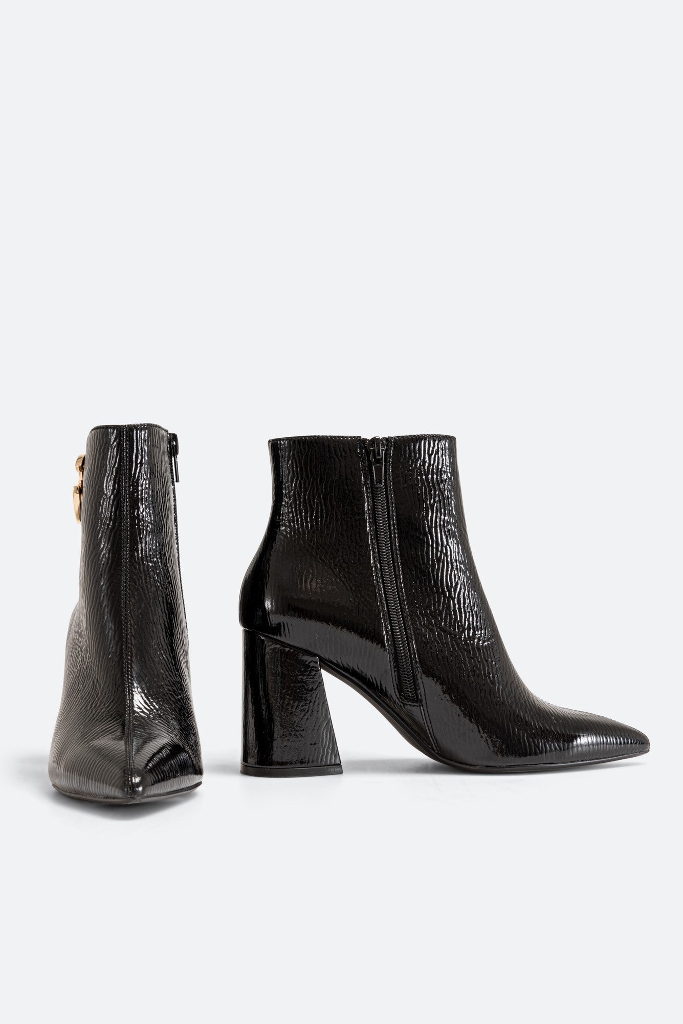 Harvey Black Patent Ankle Boot