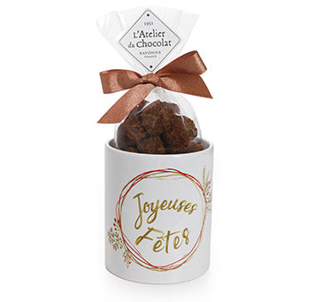 The Mug "Happy Holidays" filled with Huallaga Truffles