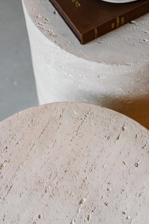 Indore Home - Side Table - Romano - Travertine Look - MgO