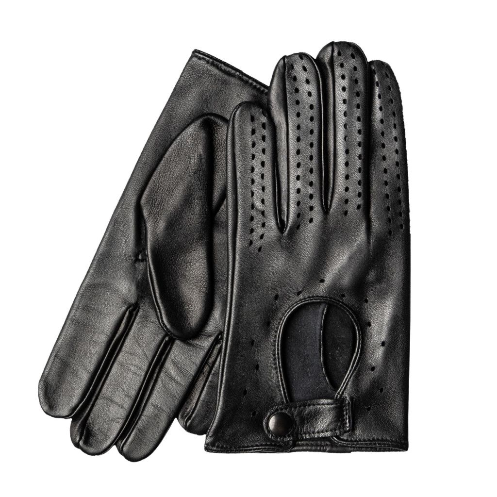 Men's Leather Driving Gloves Without Knuckle Holes Made of Sheepskin