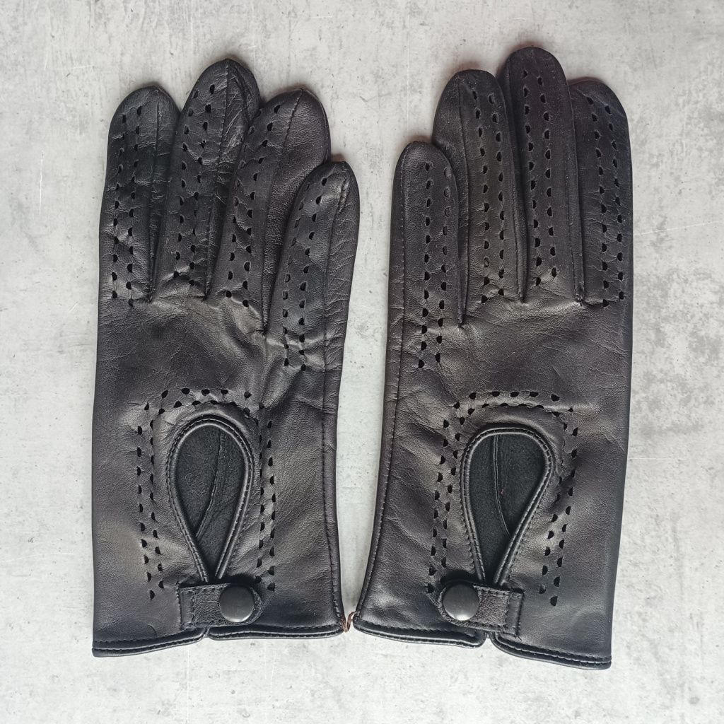 Men's Leather Driving Gloves Without Knuckle Holes Made of Sheepskin