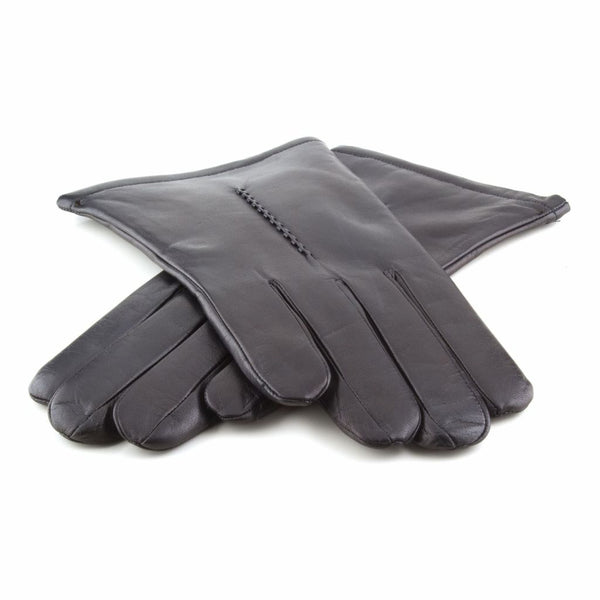 Leather Gloves with One Embroidery