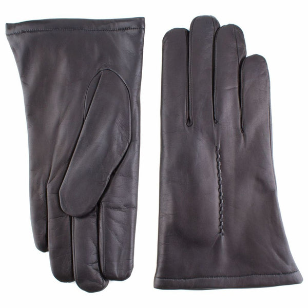 Leather Gloves with One Embroidery