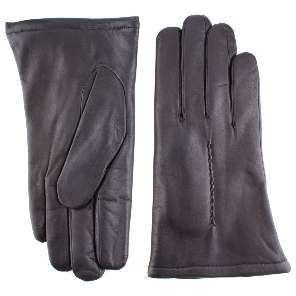 Leather Gloves with One Embroidery