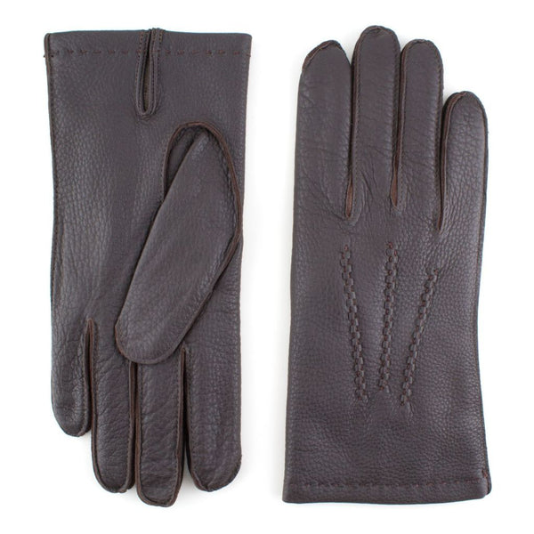 Men's Leather Gloves Made from American Deer with Embroidery