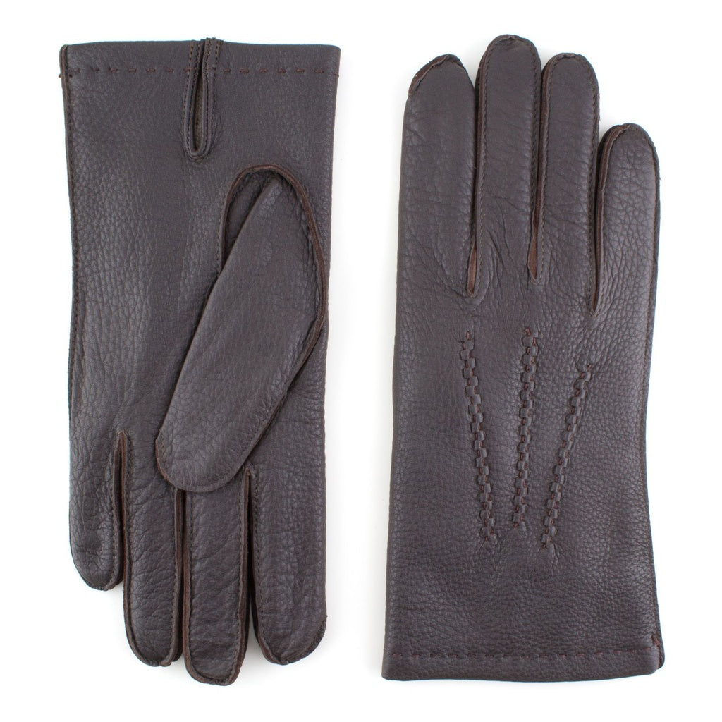 Men's Leather Gloves Made from American Deer with Embroidery