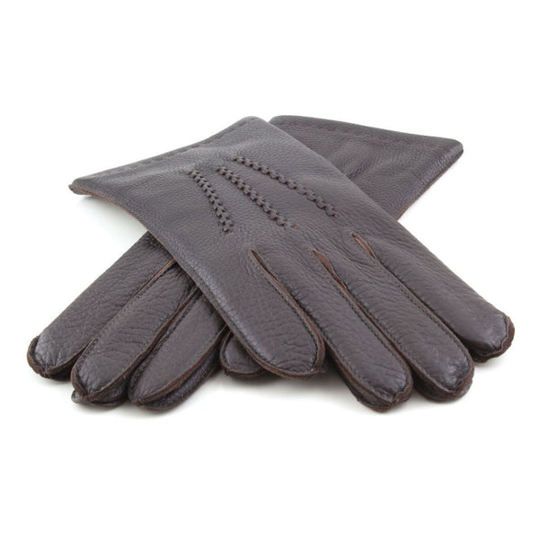 Men's Leather Gloves Made from American Deer with Embroidery