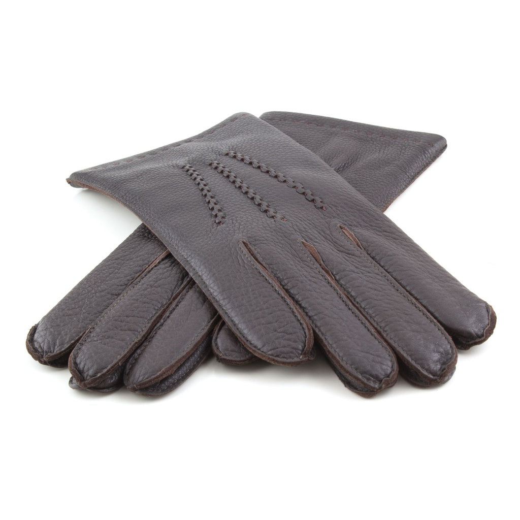 Men's Leather Gloves Made from American Deer with Embroidery