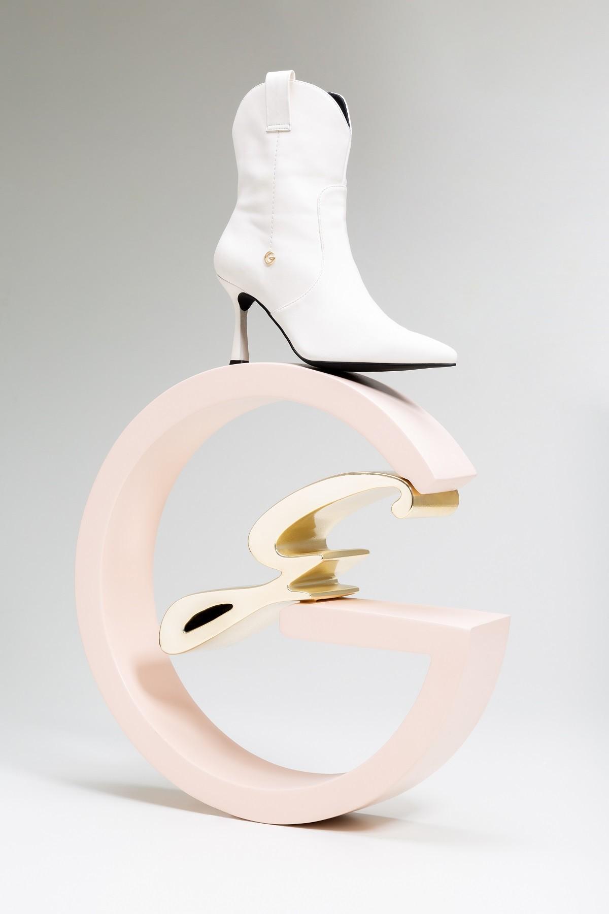 White Stretch Ankle Boot