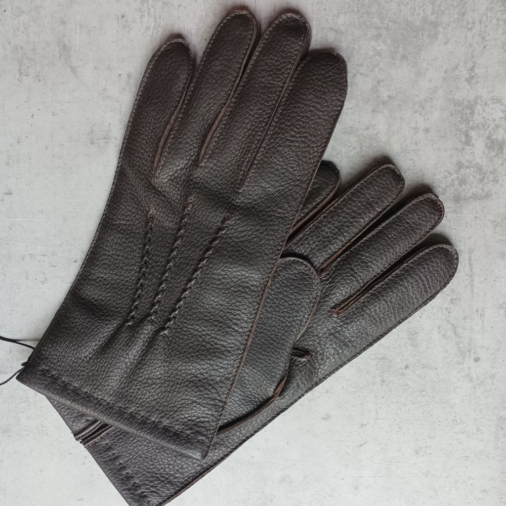 Men's Leather Gloves Made from American Deer with Embroidery