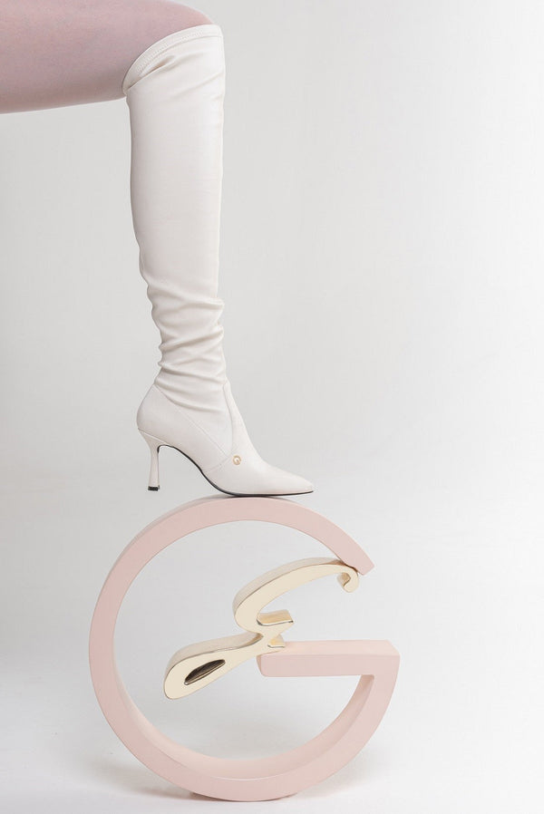 Botte haute blanche Gattinoni
