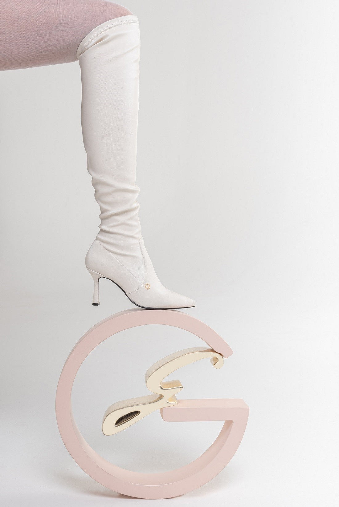 Botte haute blanche Gattinoni