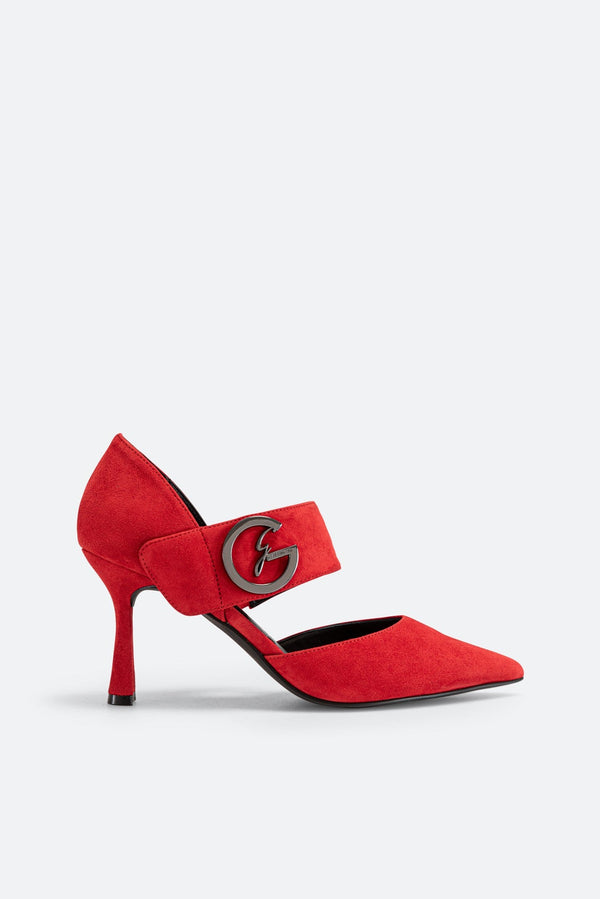Rode Suède Pumps