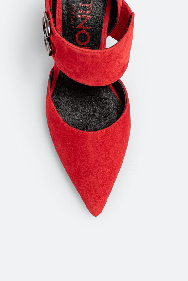 Red Suede Pumps