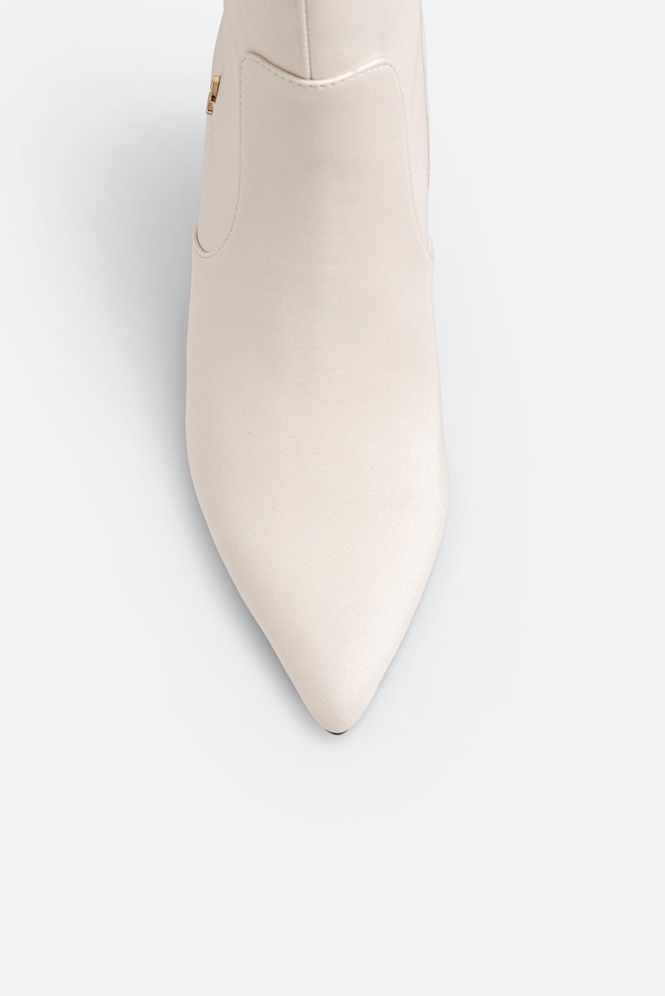 Stivale alla caviglia bianco elasticizzato