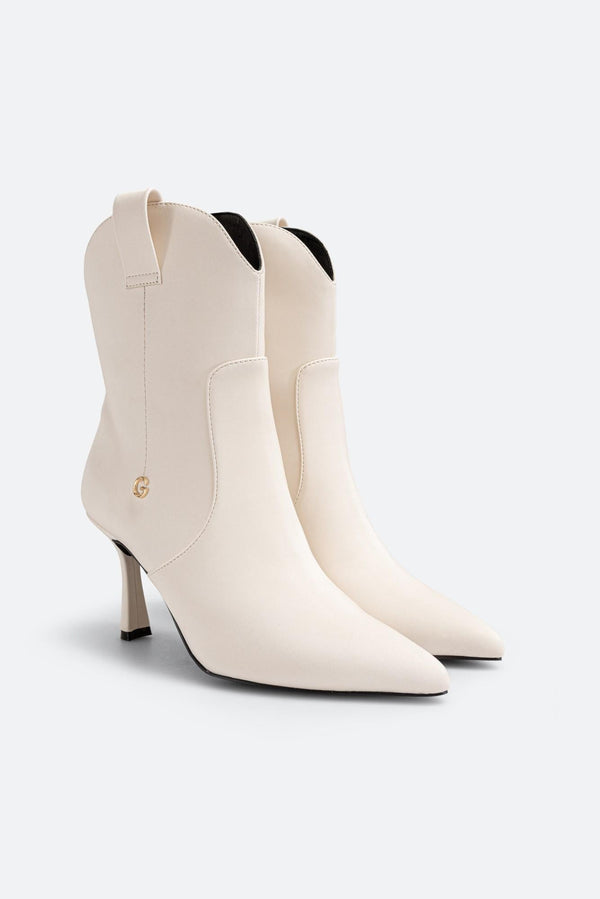Stivale alla caviglia bianco elasticizzato