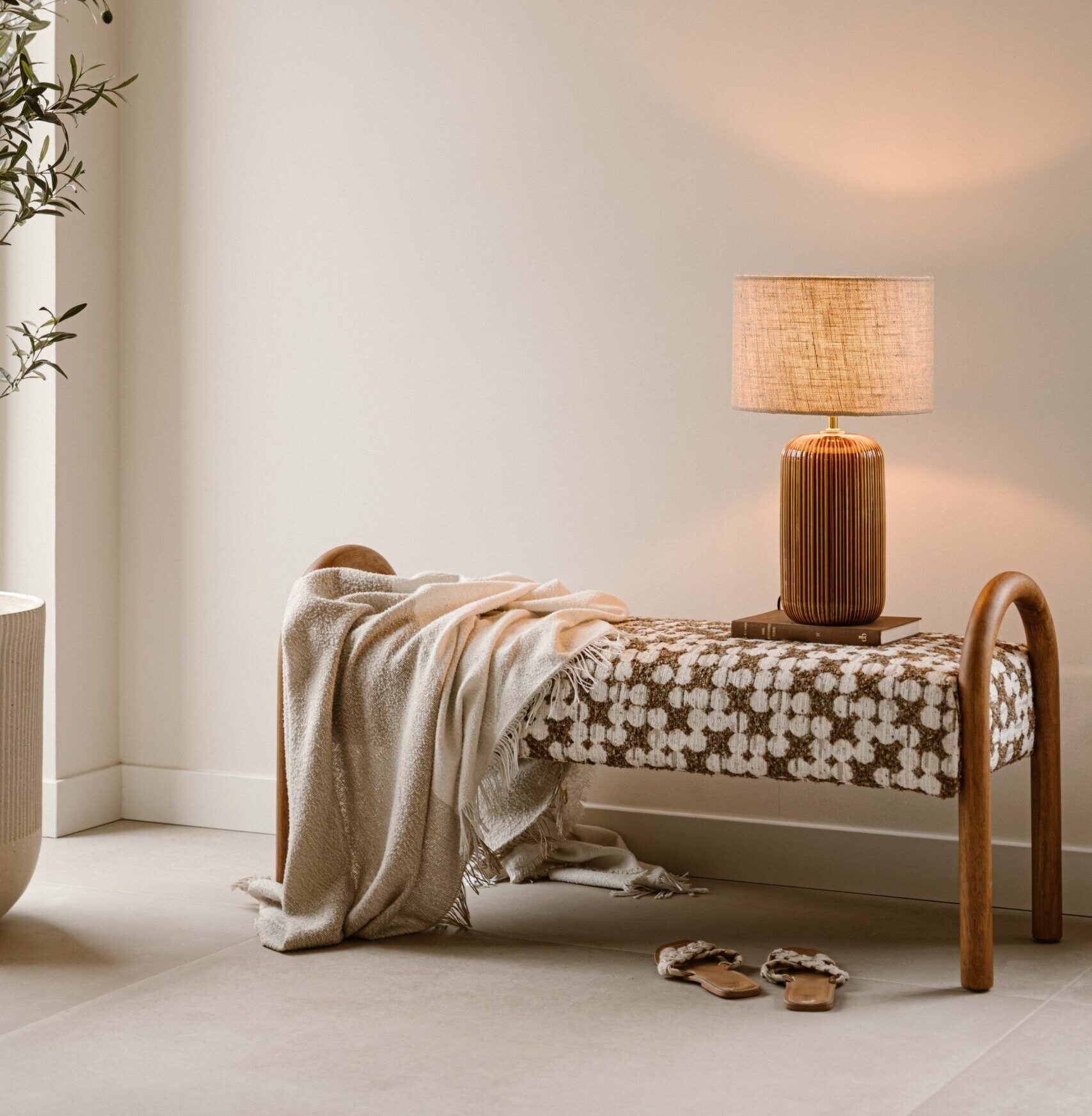 Indore Home - Hilton - Bench - Brown - Beige