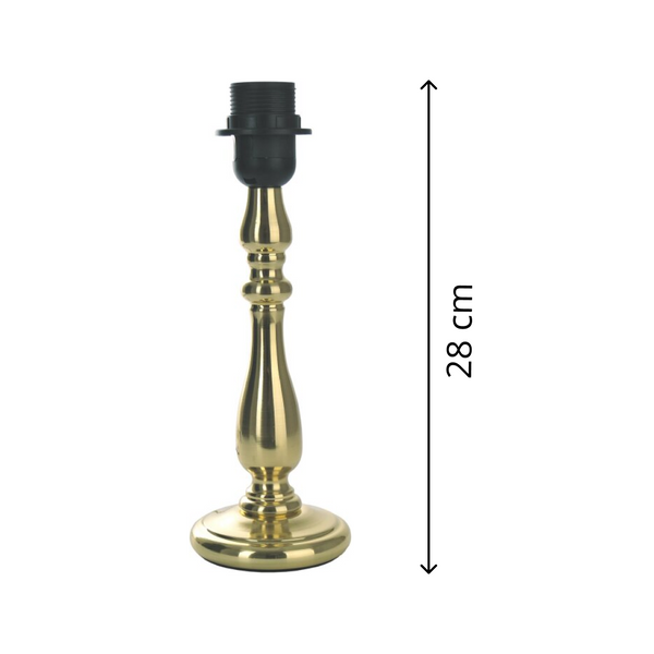 Base Lampada in Metallo Variabile Ottone Opaco – Eleganza Classica con Altezza di 29 cm e Attacco E27