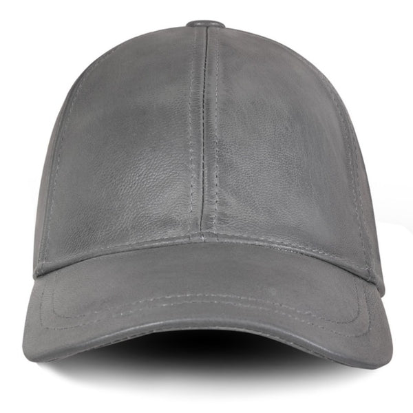Cappello in pelle grigio chiaro unisex