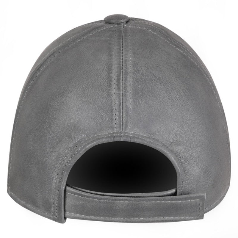 Cappello in pelle grigio chiaro unisex