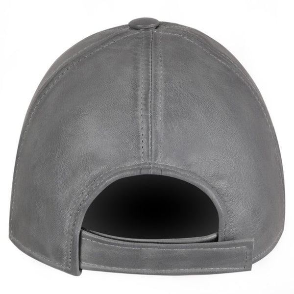 Cappello in pelle grigio chiaro unisex