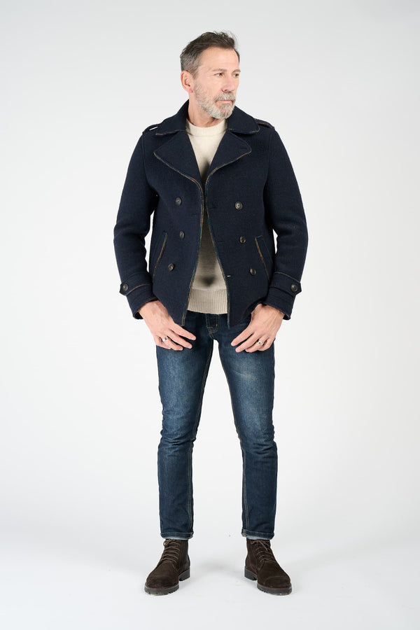Cappotto Doppio Petto Uomo Misto Lana Made in Italy - Barone Firenze