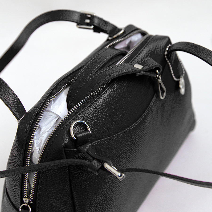 AMY - Borsa bauletto in pelle nero