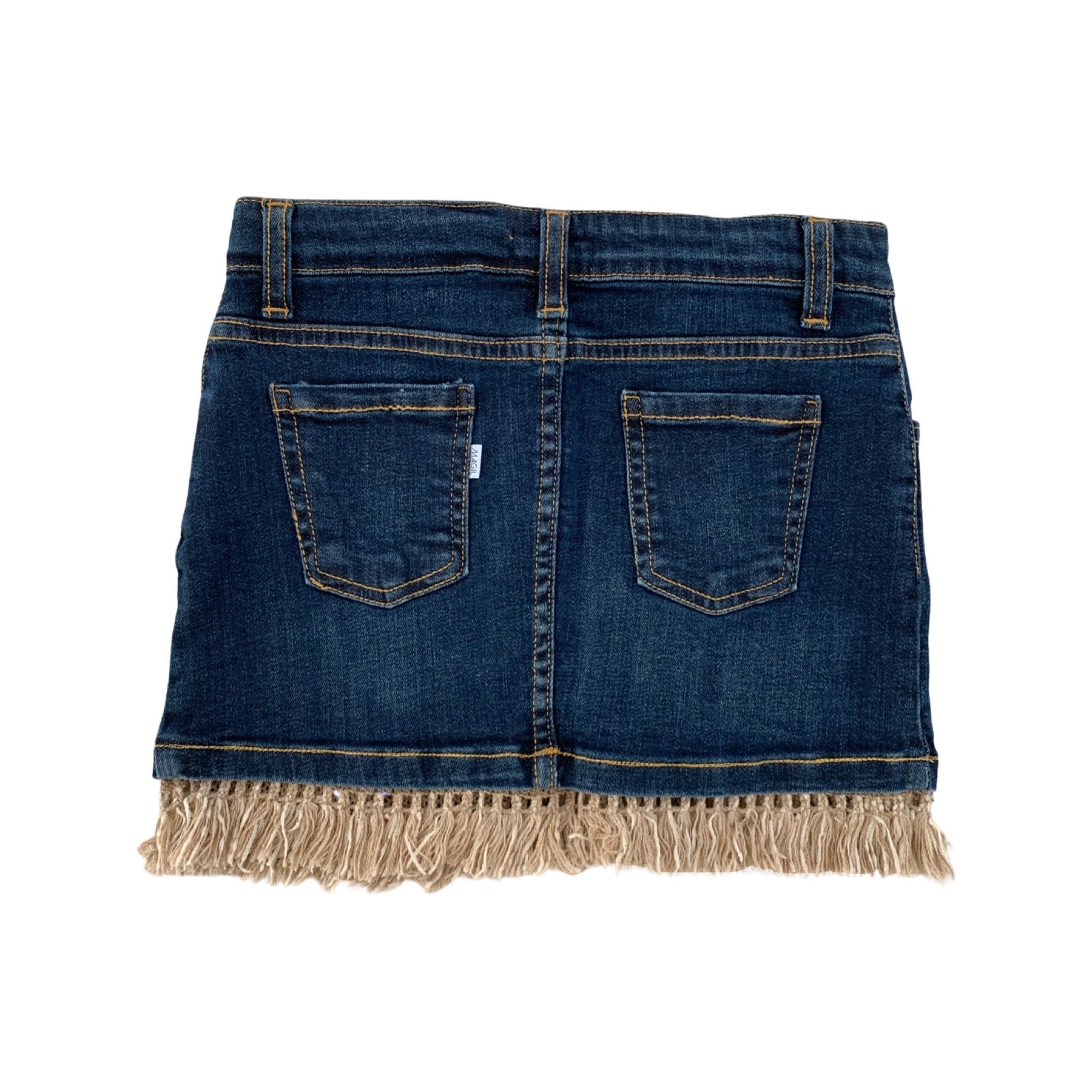 BLUE DENIM MINI SKIRT DETAIL