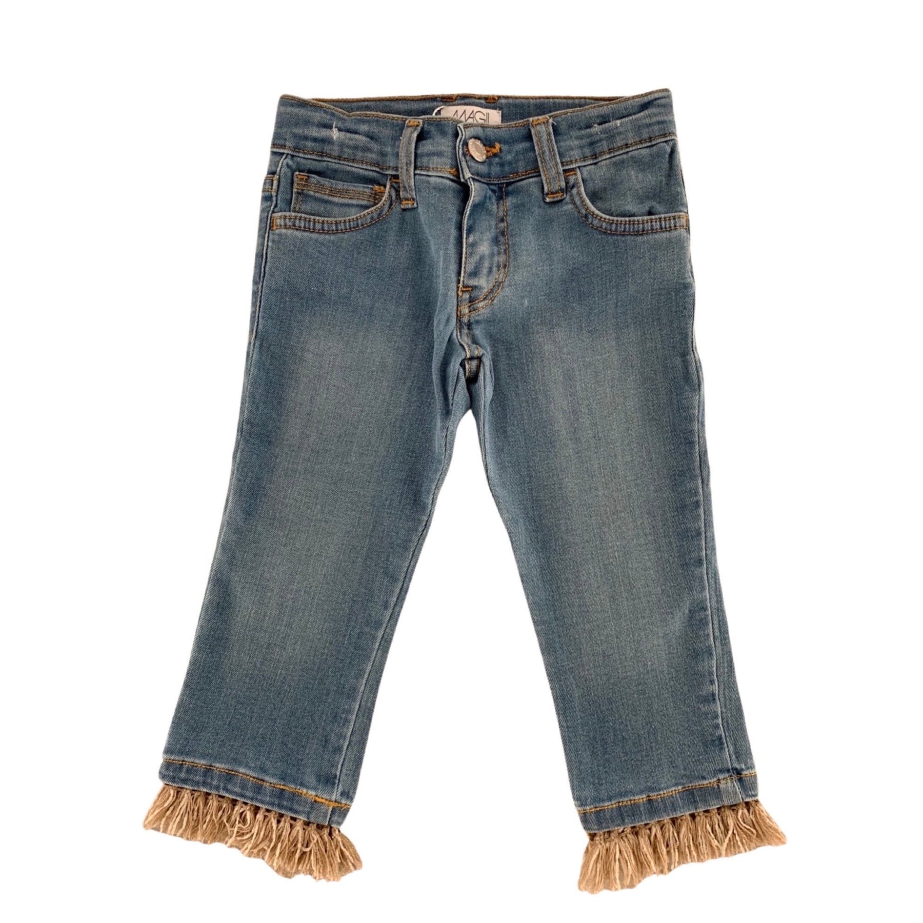 JEANS SLIM AVEC DÉTAIL FRANGE