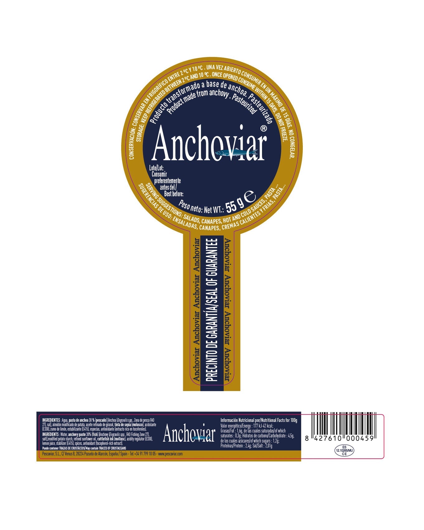 ANCHOVIAR, anchovy spheres 55g