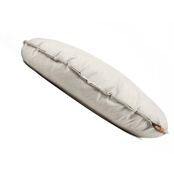 Cuscino da pavimento ellittico in cotone, Andromeda #color_Bianco-Crema (6072032559298)