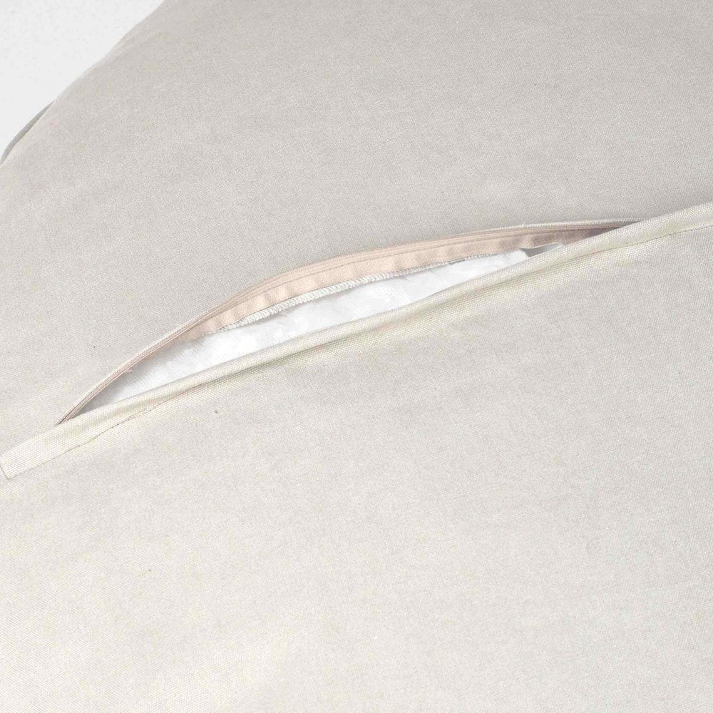 ANDROMEDA | Cuscino da pavimento ellittico in cotone (6072032559298) #color_Bianco-Crema