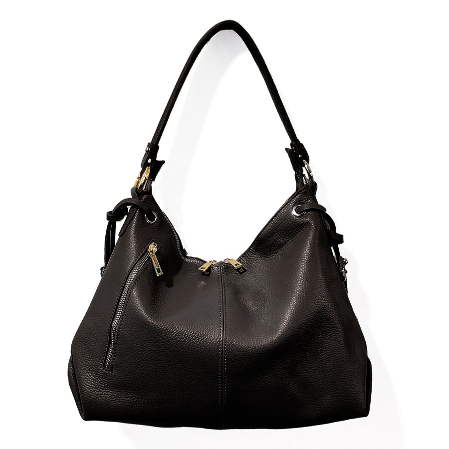 ANNA - Black Leather Bag